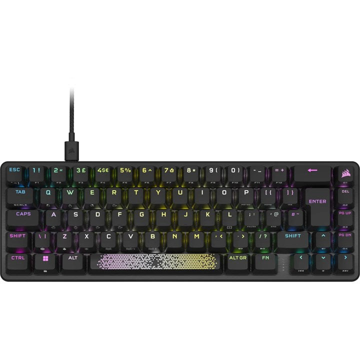 Corsair K65 PRO MINI RGB, Wired, USB, Opto-mechanical key switch, QWERTY, RGB LED, Black