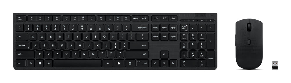 Lenovo 4X31R64328, Full-size (100%), Wireless, RF Wireless + Bluetooth, Scissor key switch, Black, Mouse included