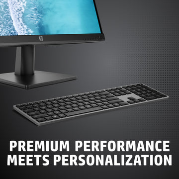 HP 975 Dual-Mode Wireless Keyboard, Full-size (100%), RF Wireless + Bluetooth, Black