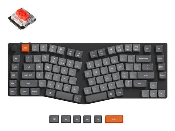 Keychron K15 Max, Wired & Wireless, USB + RF Wireless + Bluetooth, Mechanical, QWERTY, RGB LED, Grey