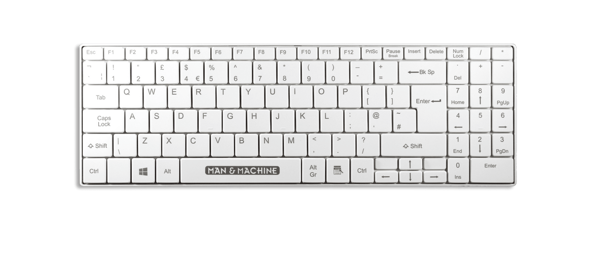 HP L28419-031, Full-size (100%), Wired, USB, QWERTY, White