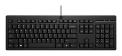 HP 125 Wired Keyboard, Full-size (100%), Wired, USB, Plunger key switch, Black
