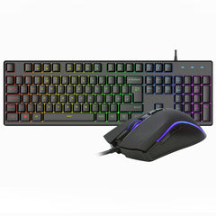 VIDA REBEL 2IN1 BLACK USB DESK KIT, Wired, USB, Membrane, QWERTY, RGB LED, Black