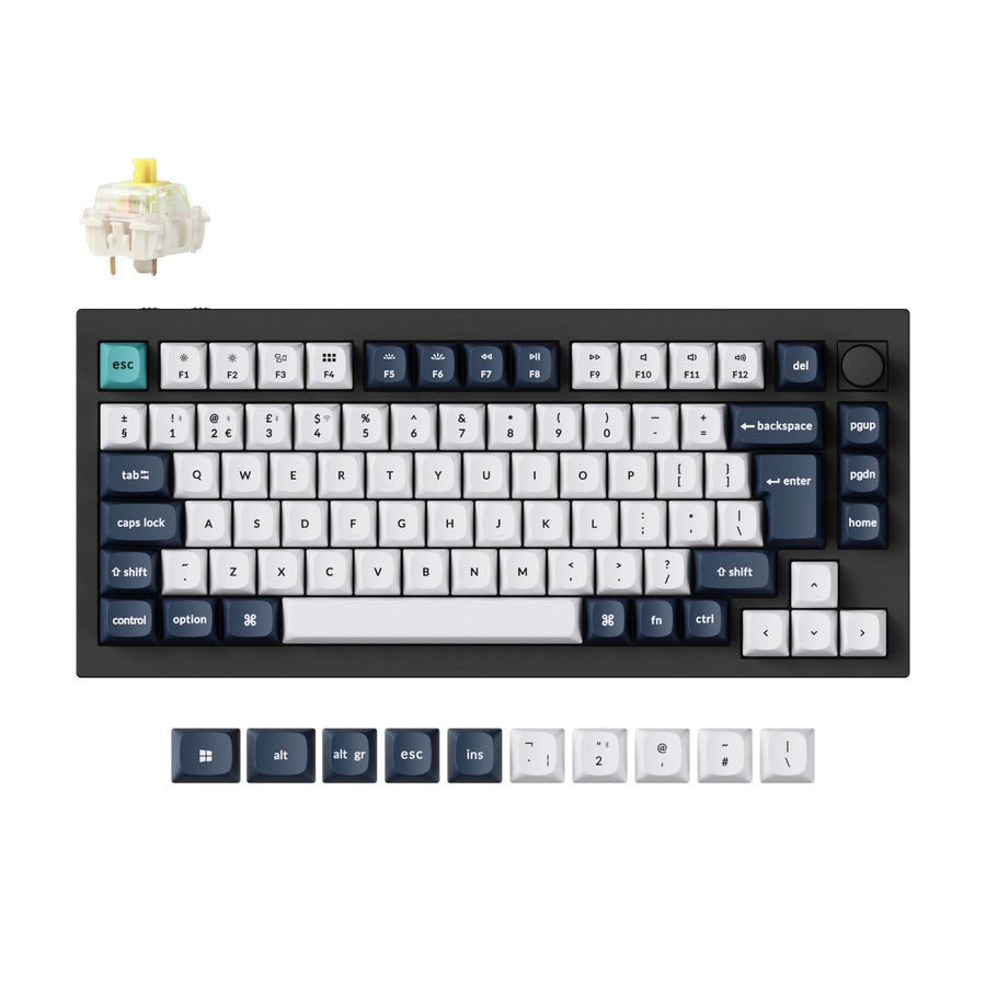Keychron Q1 Max, Wired & Wireless, USB + RF Wireless + Bluetooth, Mechanical, QWERTY, RGB LED, Black