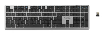Kensington KB535 EQ Rechargeable Multi-Device Keyboard, Full-size (100%), Wireless, RF Wireless + Bluetooth, Scissor key switch, Grey