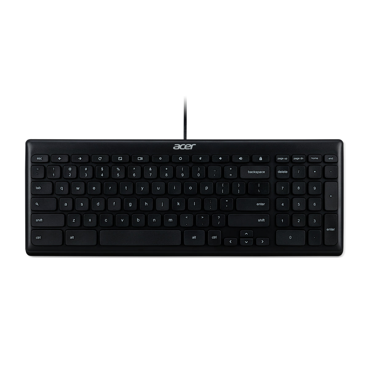 Acer Chrome keyboard, Full-size (100%), Wired, USB, QWERTY, Black