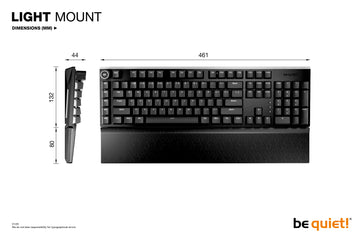 be quiet! Light Mount Silent Linear UK ISO, Wired, USB, Mechanical, QWERTY, RGB LED, Black