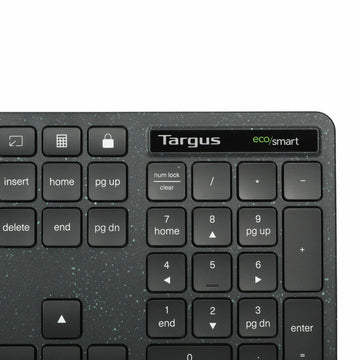Targus EcoSmart AKB874UK, Full-size (100%), Wired, USB, QWERTY, Black