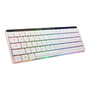 ASUS ROG Falchion RX Low Profile, Wired & Wireless, USB + RF Wireless + Bluetooth, Optical key switch, RGB LED, White, Mouse included