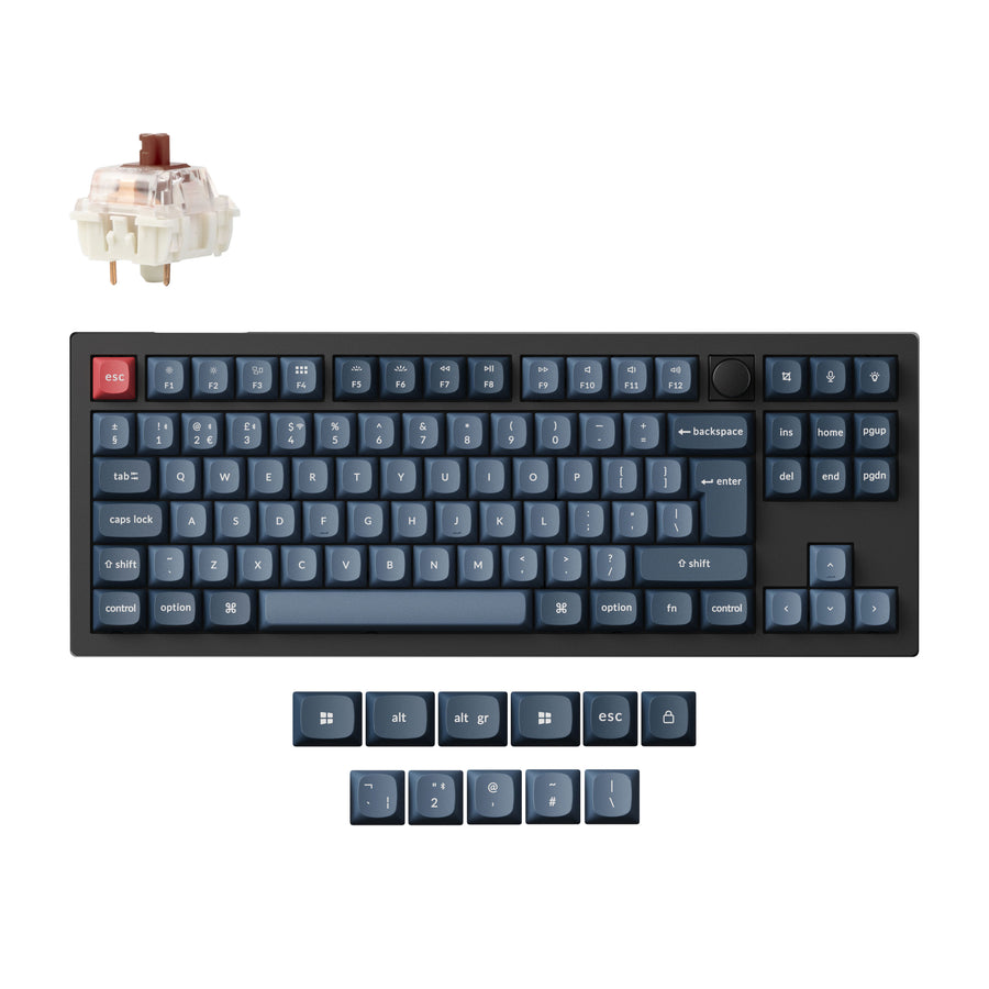 Keychron V3 Max, Wired & Wireless, USB + RF Wireless + Bluetooth, Mechanical, QWERTY, RGB LED, Black, Grey