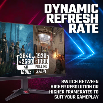 Acer NITRO VG0 Nitro VG270KV4bmiipx - 27'' 4K Ultra HD (3840x2160), 160HZ, 1ms, IPS, Black, 68.6 cm (27"), 3840 x 2160 pixels, 4K Ultra HD, LED, 1 ms, Black