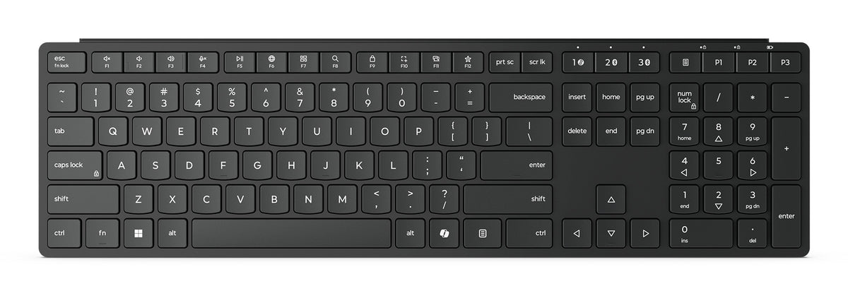 Lenovo 4Y41S04696, Full-size (100%), Wireless, RF Wireless + Bluetooth, Metal dome key switch, Black