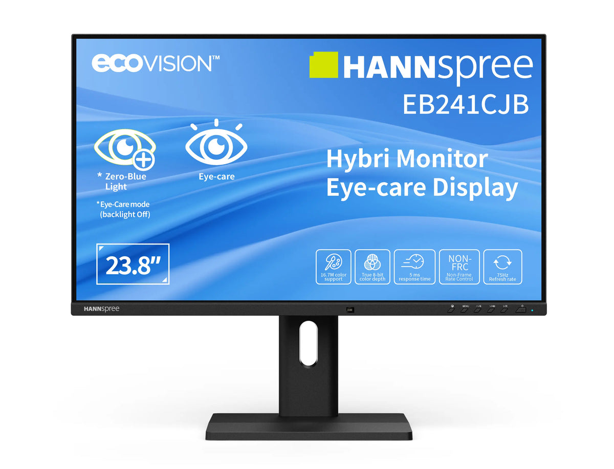 Hannspree Hybri Monitor EB241CJB, 60.5 cm (23.8"), 1920 x 1080 pixels, Full HD, LCD, 6 ms, Black