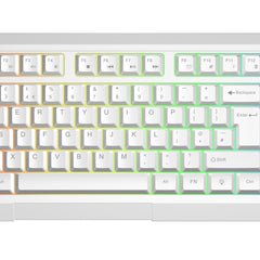 VIDA GAMER WHT 4IN1 USB KB MS HS KIT, Wired, USB, Membrane, QWERTY, RGB LED, White