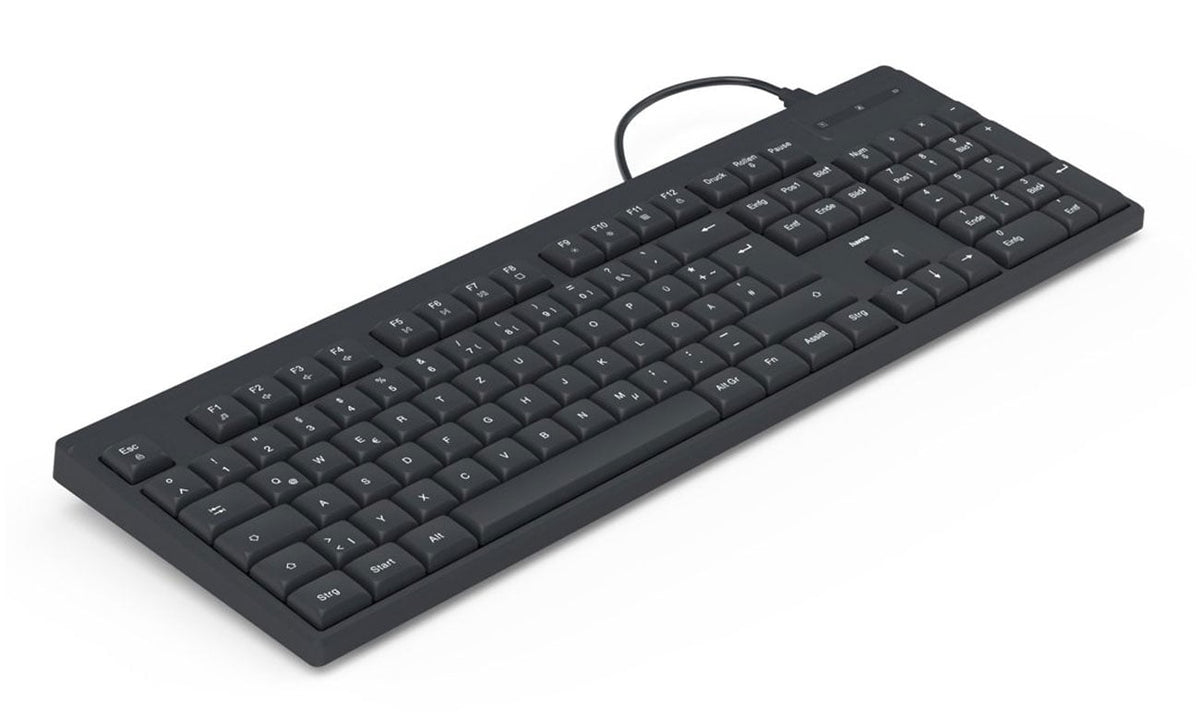 Hama CK-100 USB Keyboard, Cabled, QWERTY UK, Black