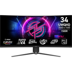 MSI MPG 346CQRF X24, 86.4 cm (34"), 3440 x 1440 pixels, UltraWide Quad HD, 0.5 ms, Black