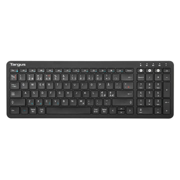 Targus AKB863NO, Full-size (100%), Wireless, Bluetooth, QWERTY, Black