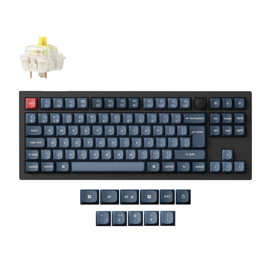 Keychron V3 Max, Wired & Wireless, USB + RF Wireless + Bluetooth, Mechanical, QWERTY, RGB LED, Black, Grey