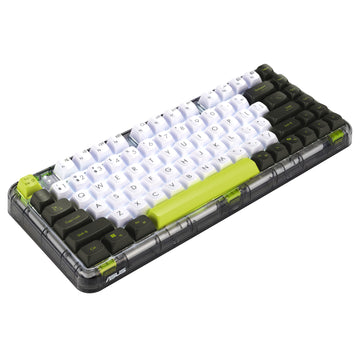 ASUS Jelly75 KD201, 75%, Wired & Wireless, USB + RF Wireless + Bluetooth, Mechanical, Green, White, Black