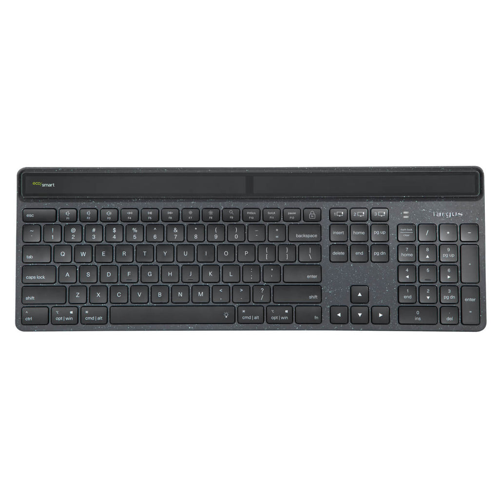 Targus EcoSmart AKB868UK, Wireless, Bluetooth, Scissor key switch, QWERTY, LED, Black