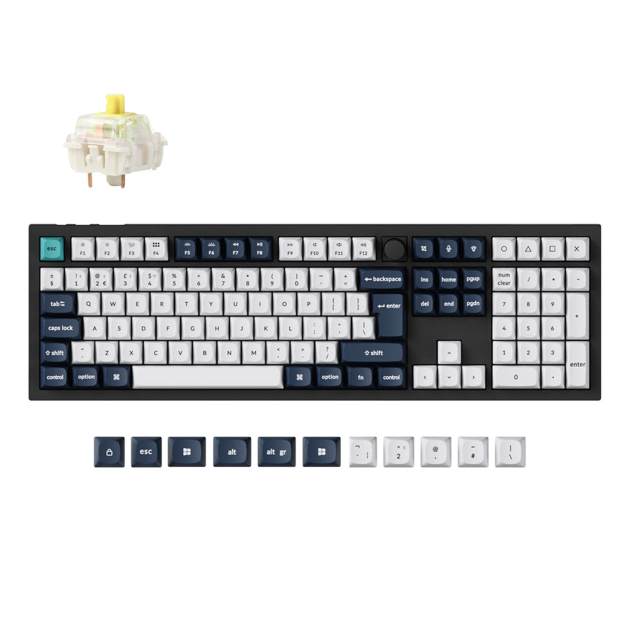 Keychron Q6 Max, Wired & Wireless, USB + RF Wireless + Bluetooth, Mechanical, QWERTY, RGB LED, Black, White