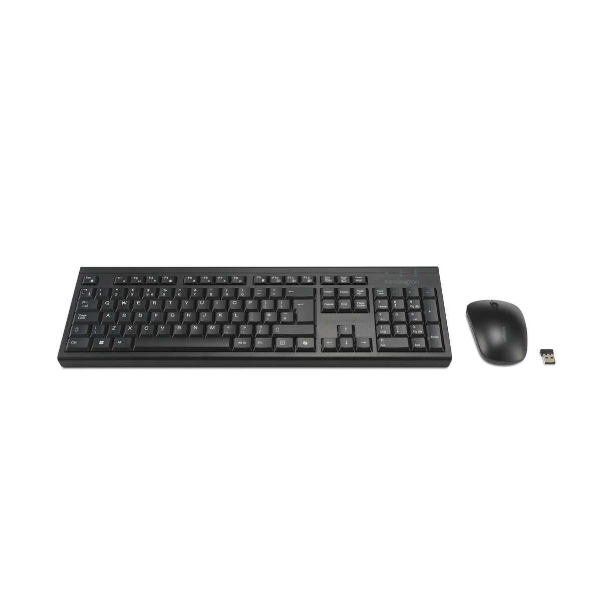 Kensington KM270 EQ Rechargeable Desktop Set – Wireless, Full-size (100%), Wireless, RF Wireless + Bluetooth, Black