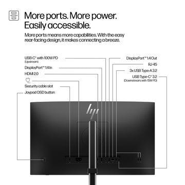 HP Series 5 Pro 23.8 inch FHD USB-C Monitor - 524pu, 60.5 cm (23.8"), 1920 x 1080 pixels, Full HD, LCD, 5 ms, Black, Silver