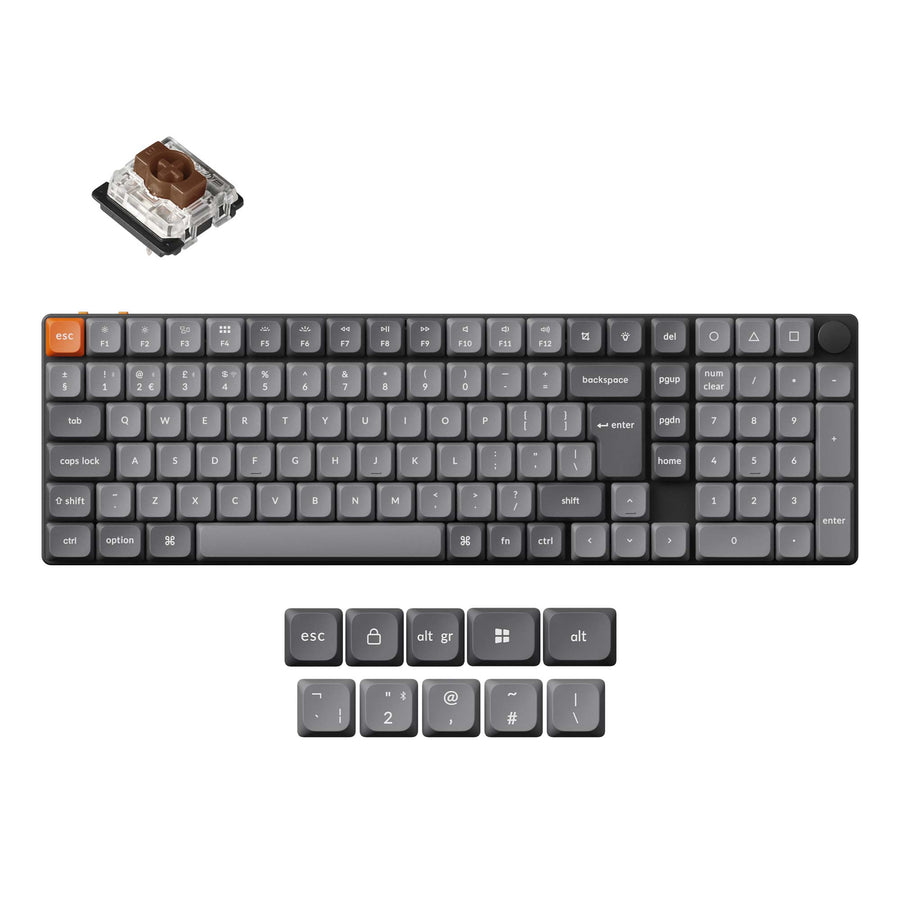 Keychron K17 Max, Wired & Wireless, USB + RF Wireless + Bluetooth, Mechanical, QWERTY, RGB LED, Black