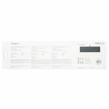Targus EcoSmart AKB874UK, Full-size (100%), Wired, USB, QWERTY, Black