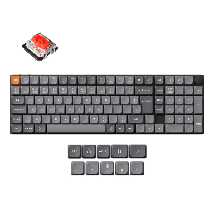 Keychron K17 Max, Wired & Wireless, USB + RF Wireless + Bluetooth, Mechanical, QWERTY, RGB LED, Black