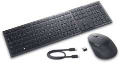 DELL Pro Premium Collaboration Keyboard and Mouse - KM900 - UK (QWERTY), Wireless, RF Wireless + Bluetooth, Scissor key switch, QWERTY, Graphite, Mouse included