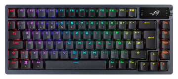ASUS ROG Azoth, Wired & Wireless, USB + RF Wireless + Bluetooth, Mechanical, QWERTY, RGB LED, Black