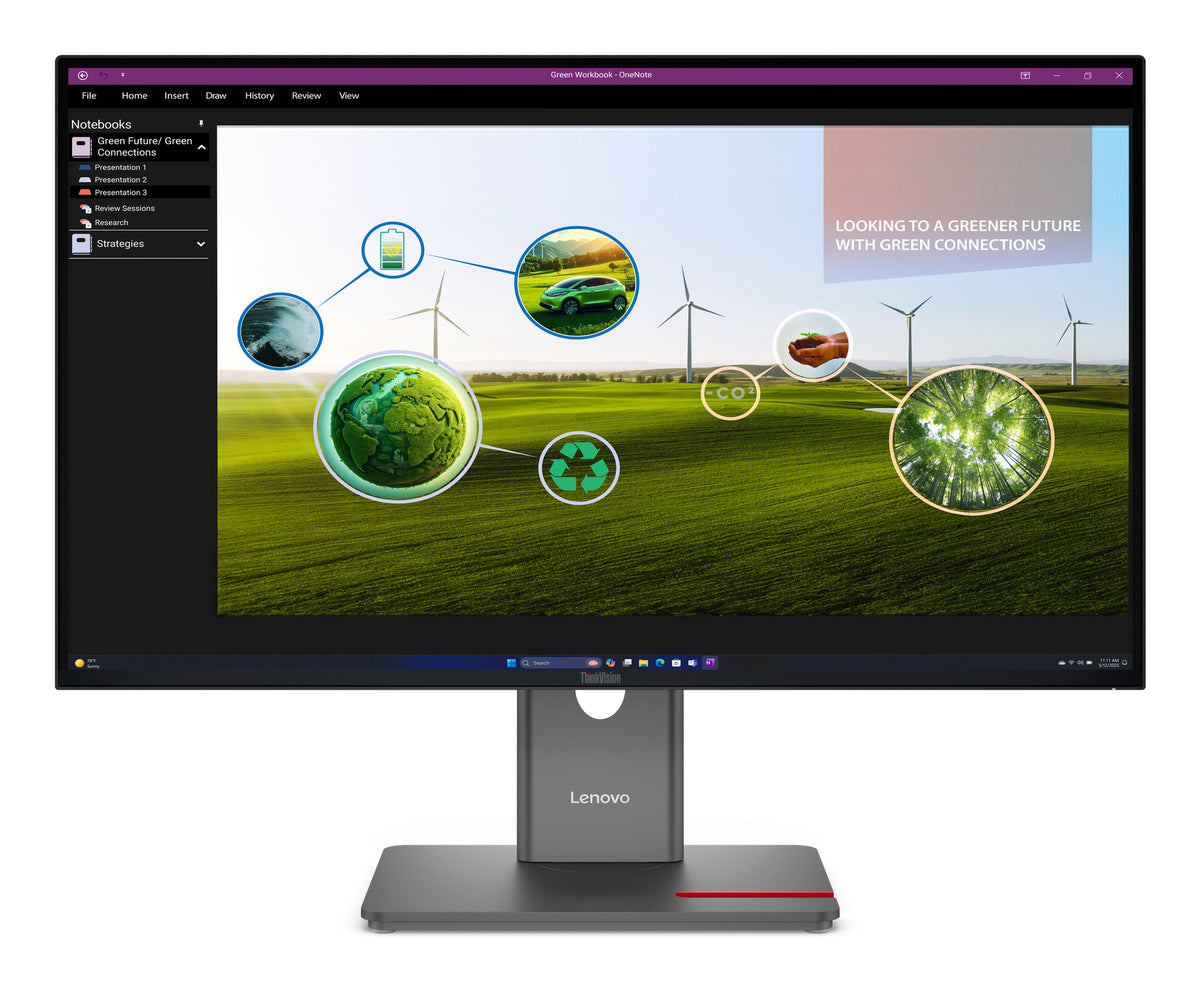 Lenovo ThinkVision P27Q-40, 68.6 cm (27"), 2560 x 1440 pixels, Quad HD, LED, 6 ms, Black