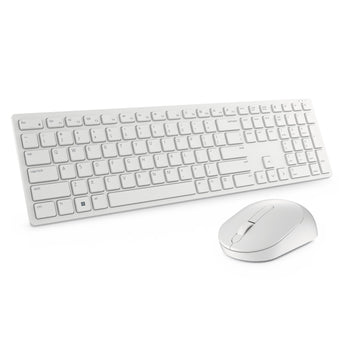 DELL Pro Keyboard and Mouse - KM5221W - UK (QWERTY) - White, Wireless, RF Wireless, Plunger key switch, QWERTY, White, Mouse included