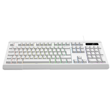 VIDA GAMER WHT 4IN1 USB KB MS HS KIT, Wired, USB, Membrane, QWERTY, RGB LED, White