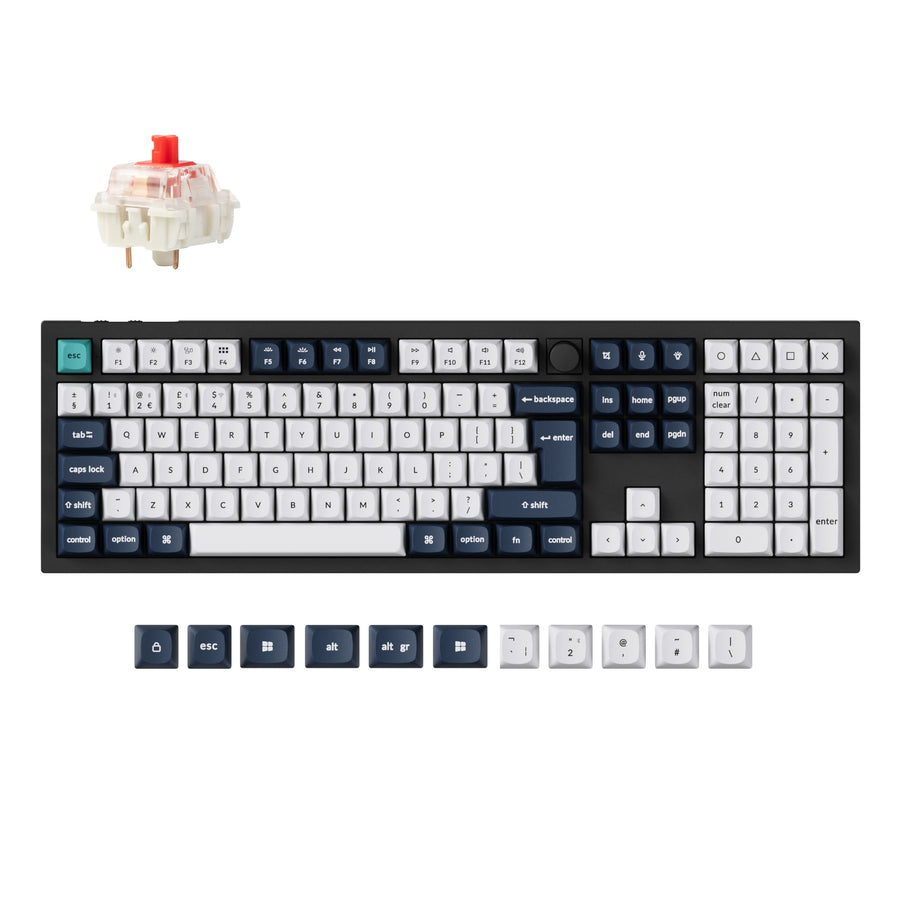 Keychron Q6 Max, Wired & Wireless, USB + RF Wireless + Bluetooth, Mechanical, QWERTY, RGB LED, Black, White