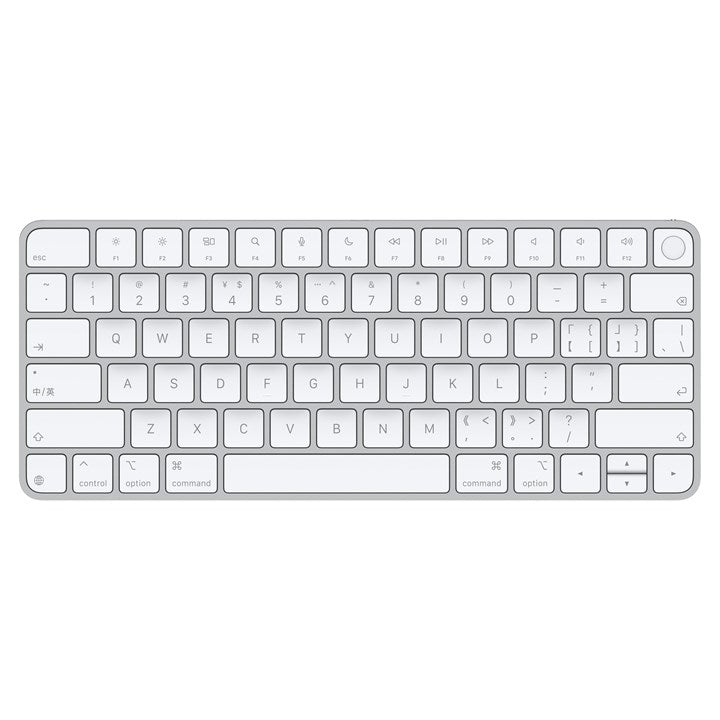 Apple Magic Keyboard with Touch ID for Mac models with silicon (USB–C) - Chinese (Pinyin), Mini, Wired & Wireless, USB + Bluetooth, Silver, White
