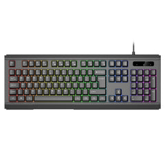 VIDA GAMER BLK 4IN1 USB KB MS HS KIT, Wired, USB, Membrane, QWERTY, RGB LED, Black