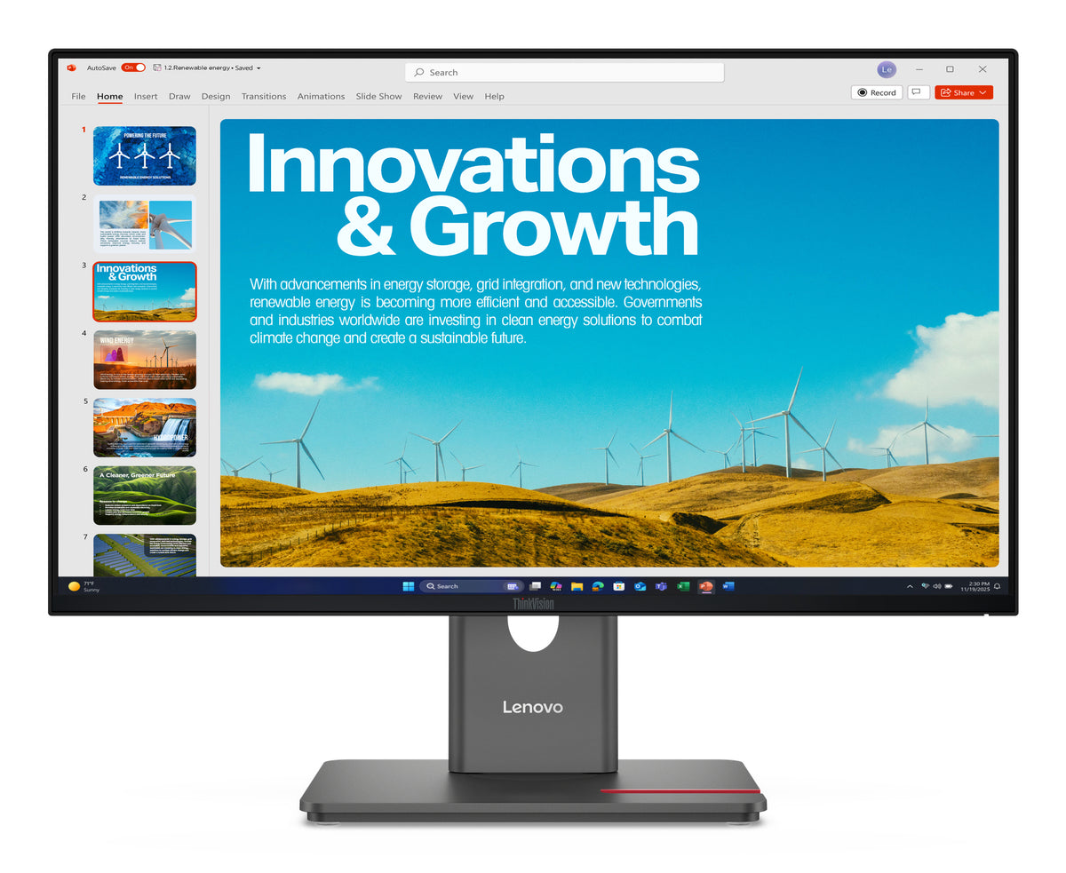 Lenovo ThinkVision P24QD-40, 2560 x 1440 pixels, Wide Quad HD, LED, Black
