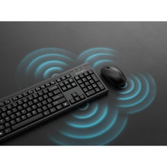 Kensington KM270 EQ Rechargeable Desktop Set – Wireless, Full-size (100%), Wireless, RF Wireless + Bluetooth, Black