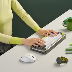 ASUS Jelly75 KD201, 75%, Wired & Wireless, USB + RF Wireless + Bluetooth, Mechanical, Green, White, Black