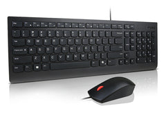 Lenovo KB MICE_BO Essencial WR KBMS GB A1, Full-size (100%), Wired, USB, Black, Mouse included