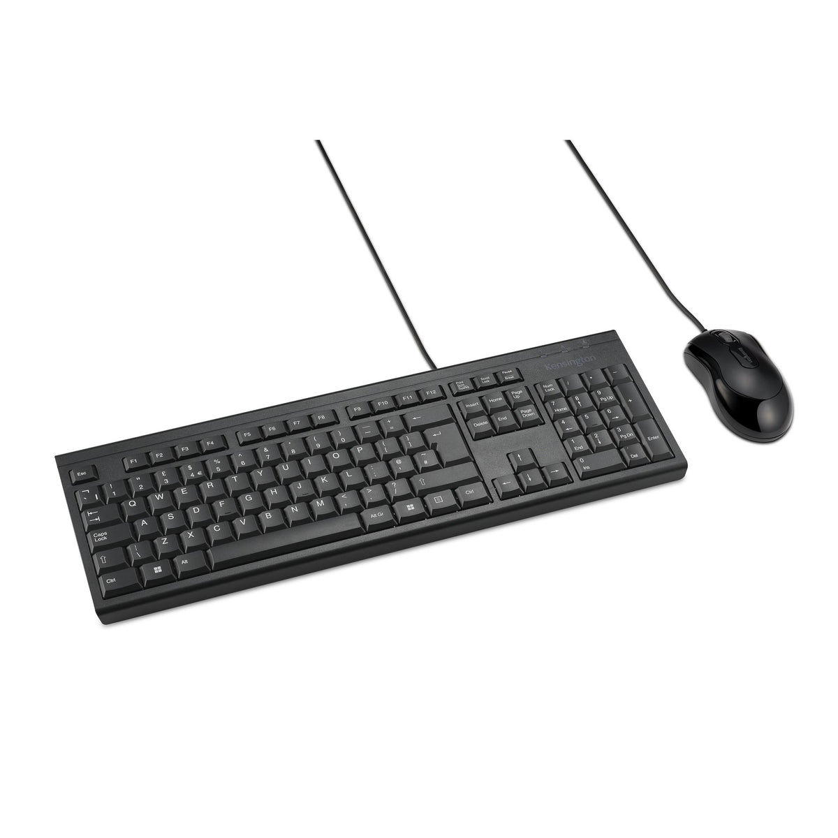 Kensington KM100 EQ Wired Desktop Set, Full-size (100%), Wired, USB, Membrane, Black, Mouse included