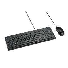 Kensington KM100 EQ Wired Desktop Set, Full-size (100%), Wired, USB, Membrane, Black, Mouse included