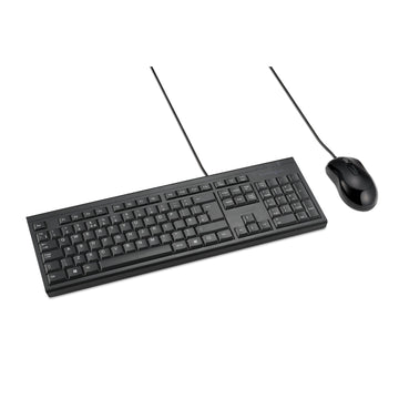 Kensington KM100 EQ Wired Desktop Set, Full-size (100%), Wired, USB, Membrane, Black, Mouse included