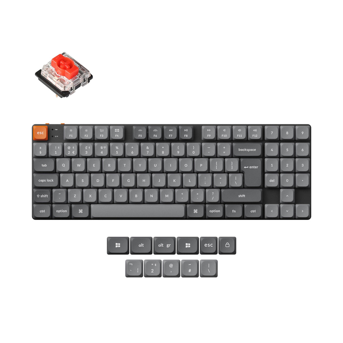 Keychron K13 Max, Wired & Wireless, USB + RF Wireless + Bluetooth, Mechanical, QWERTY, RGB LED, Black