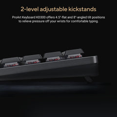 ASUS ProArt Keyboard KD300, Wireless, USB + RF Wireless + Bluetooth, Mechanical, QWERTY, RGB LED, Black