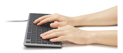 Kensington KB515 EQ USB-C/USB-A Wired Keyboard, Full-size (100%), Wired, USB, Scissor key switch, Grey