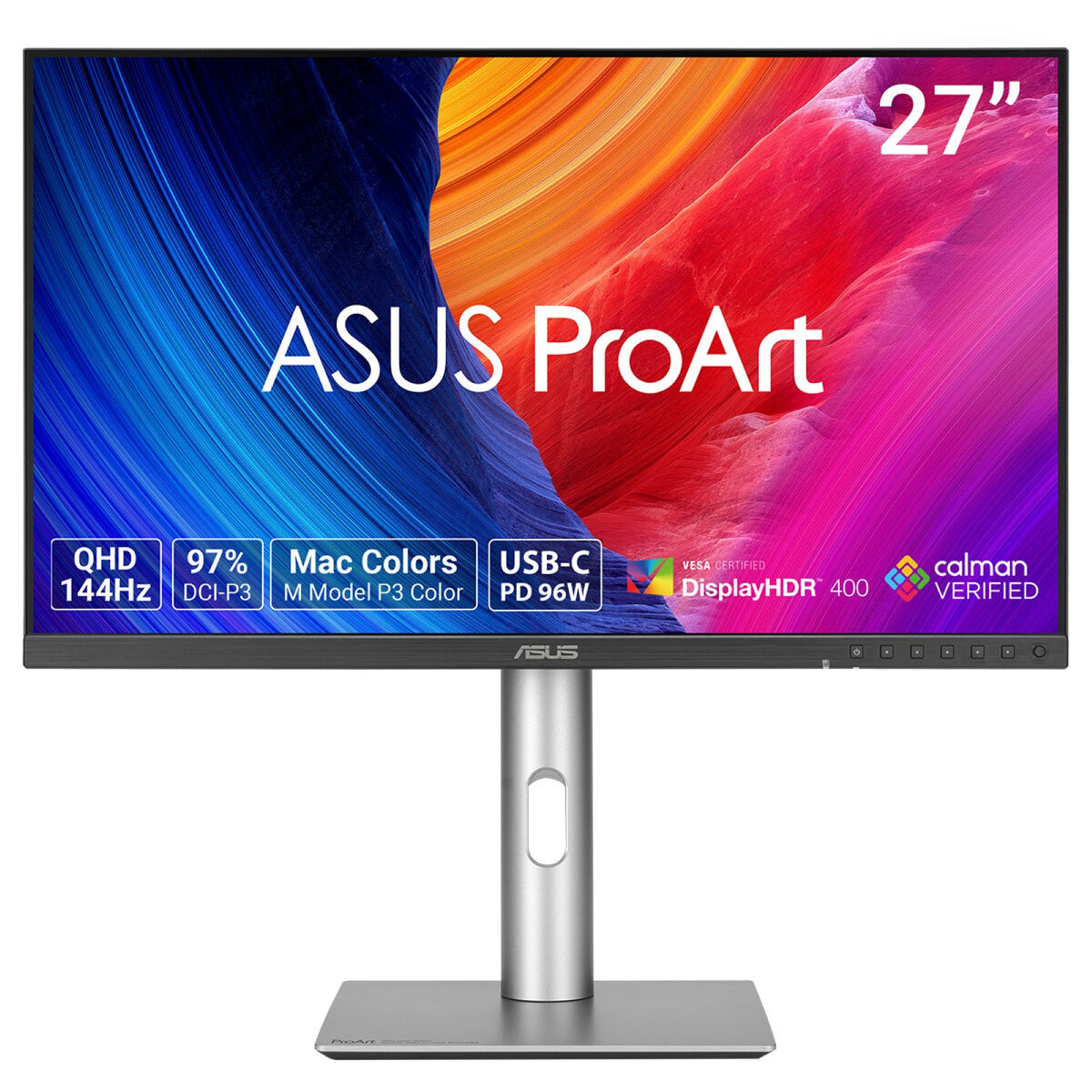ASUS ProArt PA278CGRV, 68.6 cm (27"), 2560 x 1440 pixels, Wide Quad HD, LCD, 5 ms, Silver