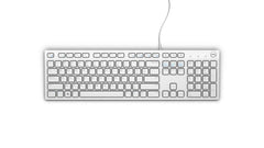 DELL Wired Keyboard - KB216 - UK (QWERTY) - White, Full-size (100%), Wired, USB, Plunger key switch, QWERTY, White